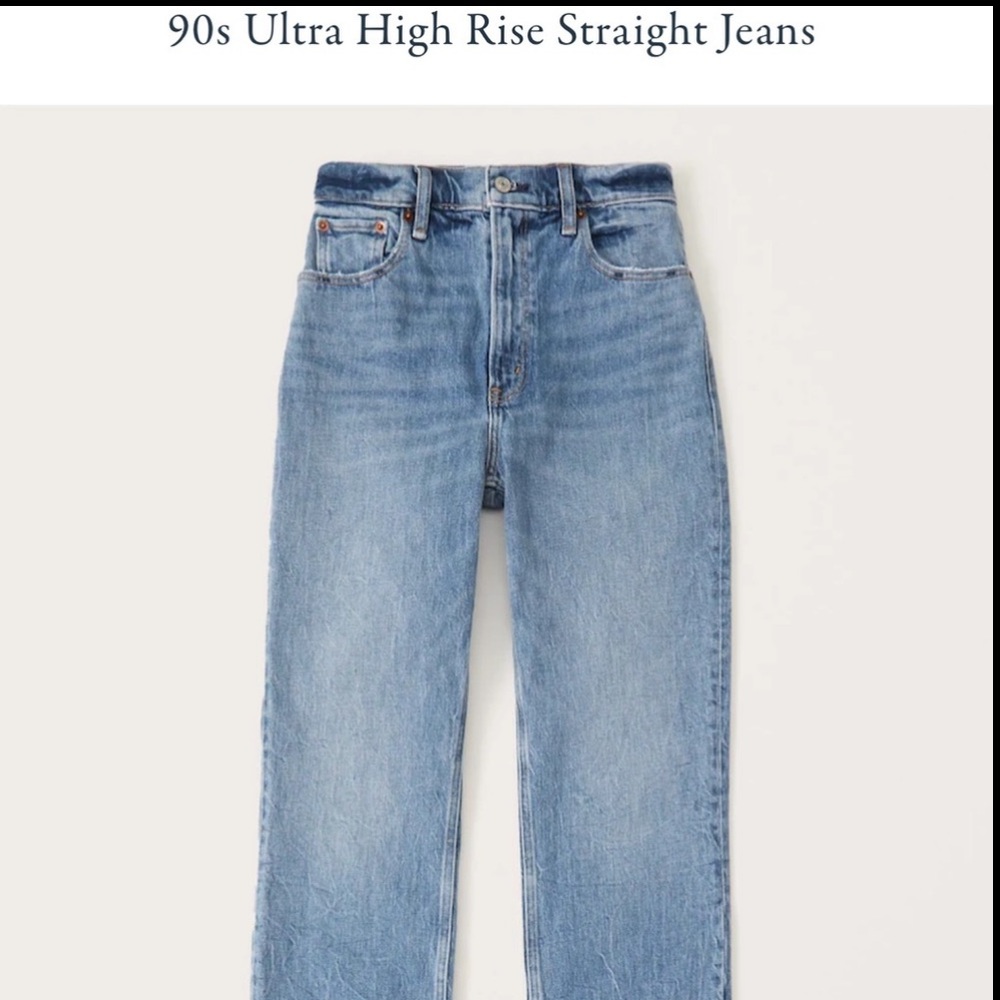 New 90s ultra high rise jeans in medium wash.